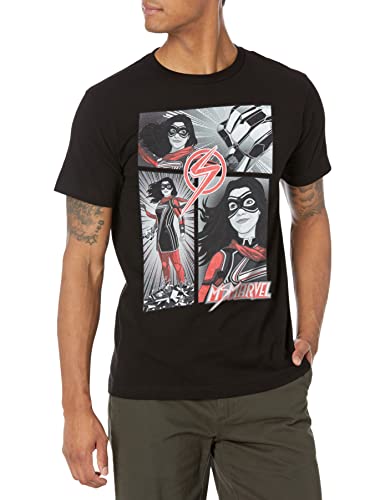 T-shirt Marvel homme panneau imprimé noir en coton confort