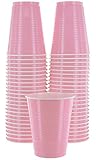 Amcrate Disposable Cups, Pink 18-Ounce Plastic Party Cups, Strong and Sturdy for Wedding, Christmas, Halloween, 50 Pack