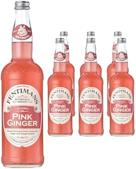 Fentimans Pink Ginger Beer - Botanically Brewed Soft Drink - Exquisitely Crafted & Refreshing Soft Drinks - Gluten-Free and Vegan Friendly Soft Drinks - 6 x 750ml Bottles