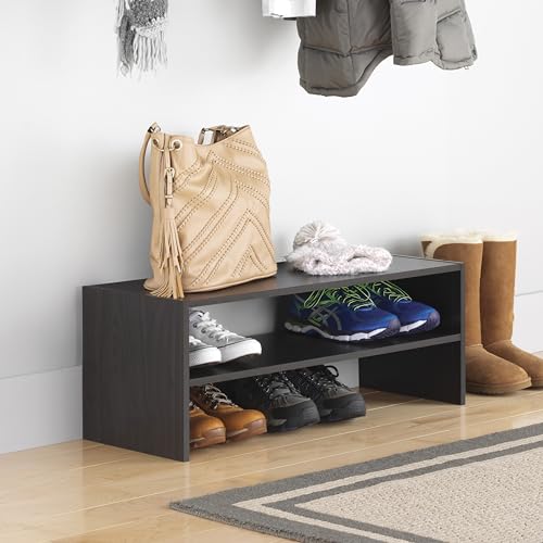 Whitmor Stackable 2-Tier Shoe Shelf, 31 inch, Espresso by Whitmor - Used condition - US$30.02