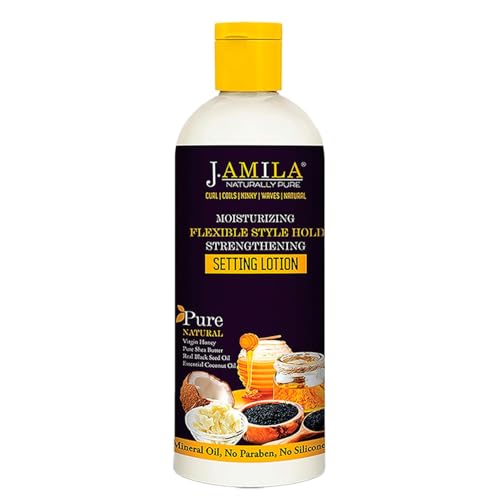 J. AMILA Hair Setting Lotion 12oz – Moisturizing & Frizz Control Formula for Defined Curls, Braids & Twist Sets – Long-Lasting Hold, No Flakes