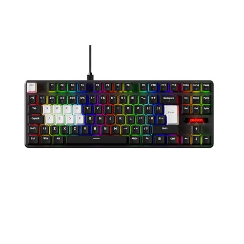 Pulsar Gaming Gears PCMK 2 HE TKL - Tastiera da gioco magnetica effetto Hall, interruttore magnetico ad azionamento regolabile, polling 8K, latenza ultra bassa, illuminazione RGB, hot-swap, keycap in