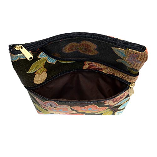 Danny K. Women's Tapestry Bella Purse Crossbody Handbag, Adjustable Cord, Handmade in USA (Ginza)
