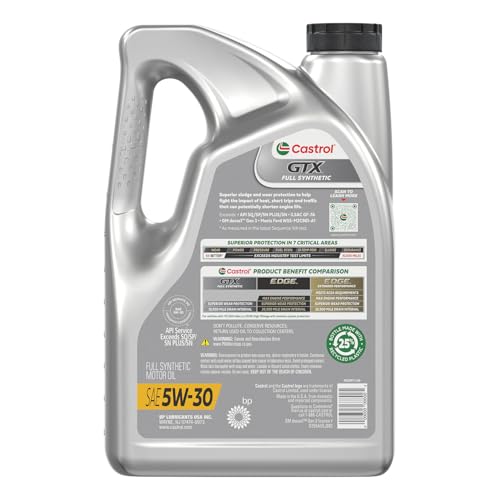 Castrol GTX Full Synthetic 5W-30 Motor Oil, 5 Quarts