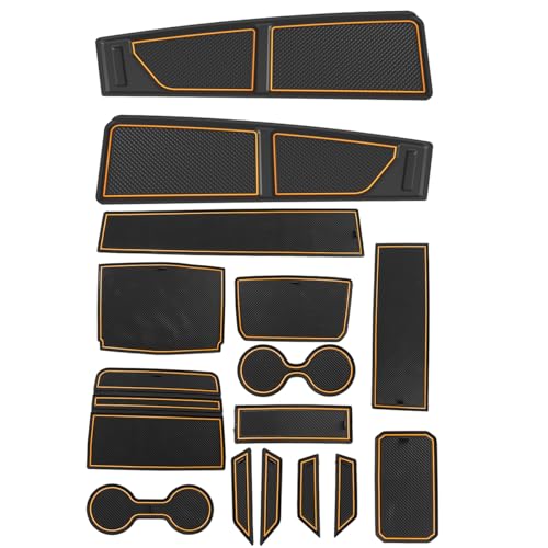Auovo Anti Dust Mat Compatible with Ford Bronco Accessories 2021 2022 2023 2024 Dashboard Mat Cup Holder Inserts Center Console Door Liners (Automatic Transmission)(Cyber Orange, 4 Doors) by auovo - Used condition - US$25.94