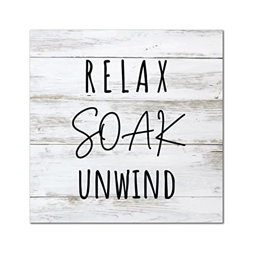 Panneau mural en bois Relax Soak Unwind pour sdb chaleureuse