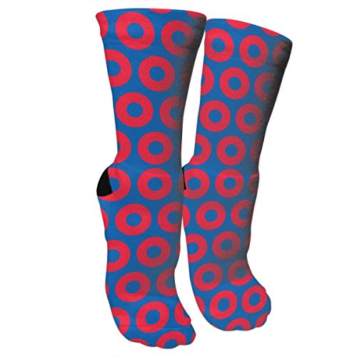 Red Circles Funny Casual Crew Socks Dress for Women Girl Size 9-11 Cotton Comfy Athletic Funky Graphic