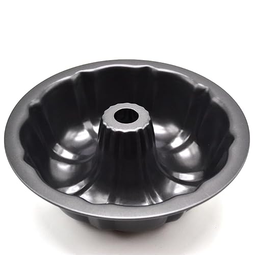 FUJIDENSO 10’’ 12 Cups Carbon Steel Non-Stick Chrysanthemum Pan Cake Baking Mold, Tatinum Color Heavy Duty Fluted Tube Bakeware