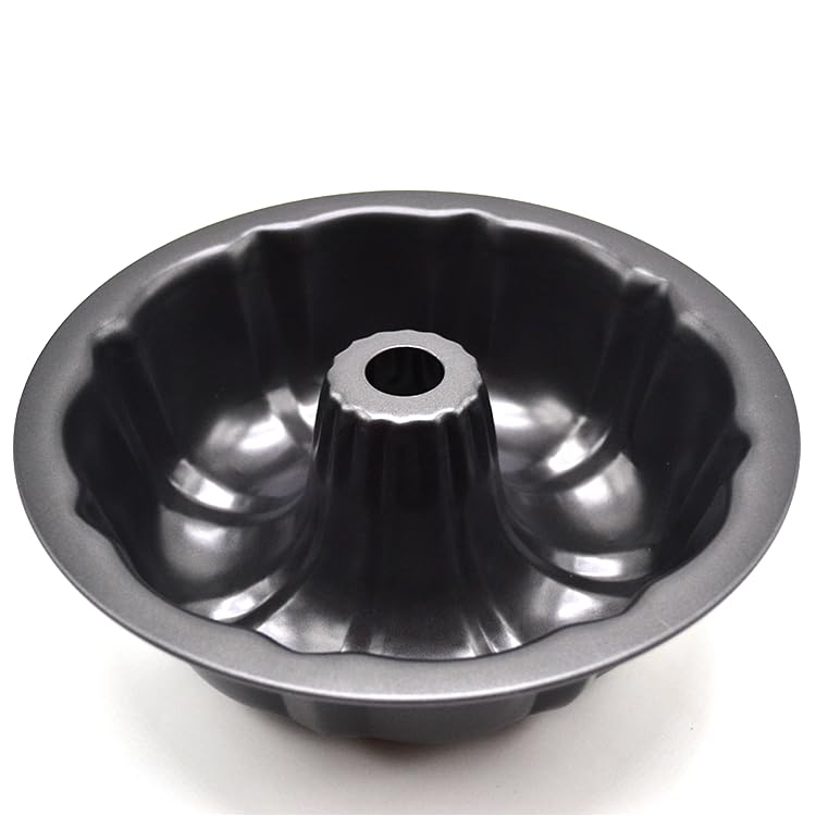 FUJIDENSO 10’’ 12 Cups Carbon Steel Non-Stick Chrysanthemum Bundt Pan Cake Baking Mold, Tatinum Color Heavy Duty Fluted Tube Bakeware
