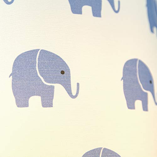 Blue Elephants Children's/Kids White Cotton Fabric Bedroom Lamp or Pendant Shade | 25cm Diameter | 60w Maximum by Happy Homewares - Image 5