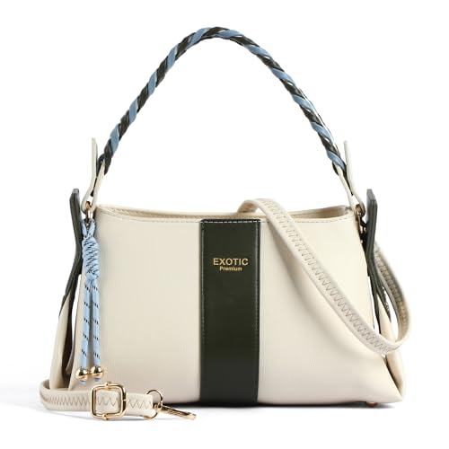 Image of EXOTIC Noire Twist Structured Handbag with Braided Handle & Multi-Compartment Design