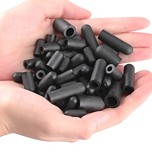 Vacuum Hose Caps, Connector Assortment 6 Sizes Black Rubber Cap