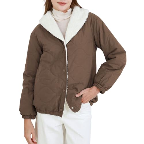 Manteau d'hiver doublé Sherpa polaire femme veste chaude boutonnée chic
