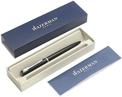 Waterman-Allure: Matt Black Lacquered Ballpoint Pen with Chrome Details and Push Mechanism - in Gift Box, Black/White - Image 3