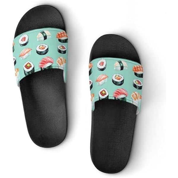 Akwarela Su1shi Unisex Letnie Sliders Wodoodporne Kapcie Plażowe Lekkie Antypoślizgowe Buty Domowe