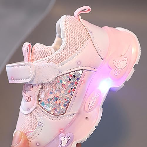 Betadog Girls Glitter Sneakers Lightweight Kids Tennis Shoes Kids Athletic Shoes Youth Girls Slip-On Athletic Sneakers (Red-8, 12)4