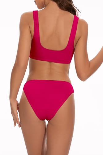 Image of Beautikini Period Swimwear for Teens Two Piece Leakproof Menstrual Bikini Swimsuit Sporty Bathing Suits for Girls Women