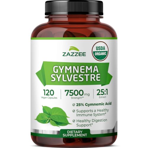 Zazzee USDA Organic Gymnema Sylvestre 25:1 Extract 25% Gymnemic Acid
