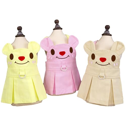 JPETTOペット服 かわいい 犬服 ワンピース 春夏 猫服 犬の洋服 スカート レース ドレス 蝶?び 日焼き防ぐ 通気性 お姫様 祝い 記念撮影 小型犬 中型犬 お散歩 25-0689 イエローXL