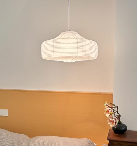 Image of White Large Ceiling Paper Lanterns Shade(50cm,19.69 inch), Rice Paper Lights Lamps, Vintage Chinese /Japanese Pendant Lantern Lamps, Hanging Paper Lamp Shade for Living Room,Wedding,Bedroom