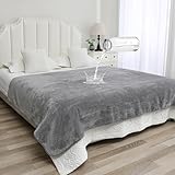 Yarelinza Waterproof Bed Blanket - Reversible Sherpa Throw with Leak-Resistant TPU Layer - 80x60 Stain Resistant, Machine Washable Bed Protector for Couch, Bed & Pets