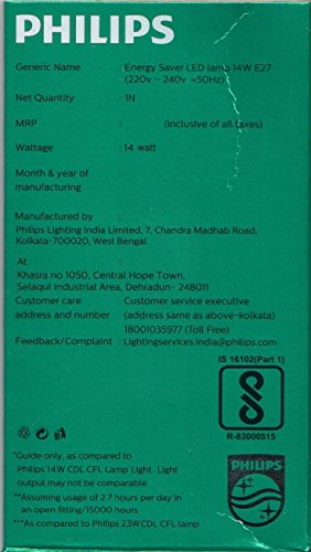 Image of PHILIPS Base E27 14-Watt LED Bulb (White, Cool Day Light) - Pack of 6