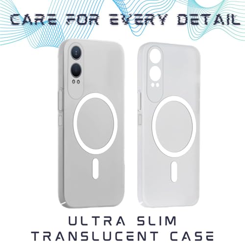 Image of SHINESTAR Back Cover for OnePlus Nord CE 4 Lite 5G | Frosted Semi-Transparent Slim Case | Only Compatible with Wireless Magnetic Accessories | Hard Back, Matte Finish - White