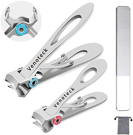 Nail Clippers Set,Fingernail Toenail Clippers for Thick Nails,Nail Clipper for Adult Men Women Seniors