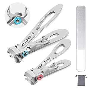 Venoteck Nagelknipser Set mit Nagelfeile und Tasche