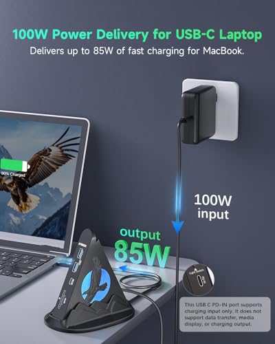Hub USB C 5 Gbit/s et alimentation PD 100W pour MacBook