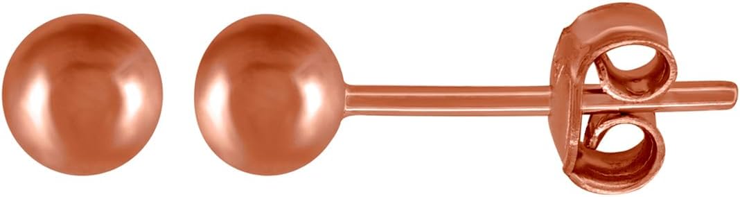 14k Rose Gold Womens 4mm Ball Stud Earrings Ball Earring for Women