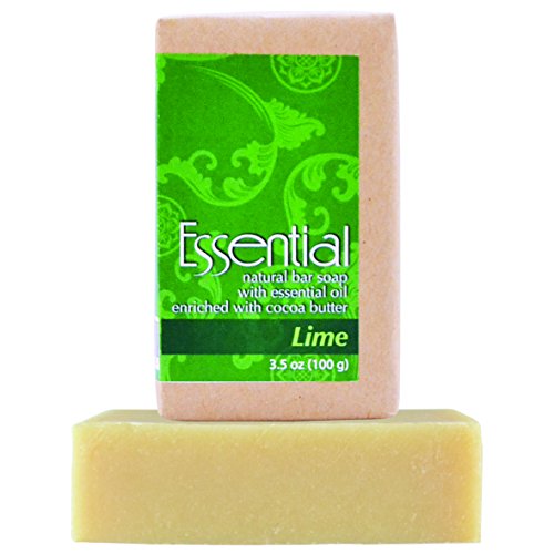 Bali Soap - 3 Piece Natural Soap Bar Gift Set - Handmade - Essential Oil - For Face and Body - 3.5 Oz each - Lime