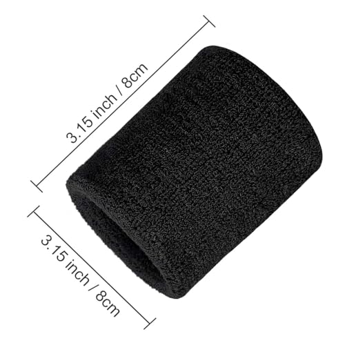 Image of Willbond Wrist Sweatbands, Sports Sweatbands for Competition, Sweat Absorbent, for Basketball, Tennis, Football, Running and Work (Pack of 6)