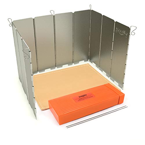 keello 風除板 ウインドスクリーン 防風板 折り畳み式 アルミ製 10枚 延長版 軽量 耐摩 登山 BBQ 防火シートと収納ボックス付き