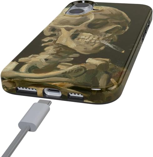 Casely iPhone 16 Case | Van Gogh | Skull of a Skeleton with Burning Cigarette | Compatible with MagSafe | Classic Ultra Slim Design by Casely - Used condition - Image 2