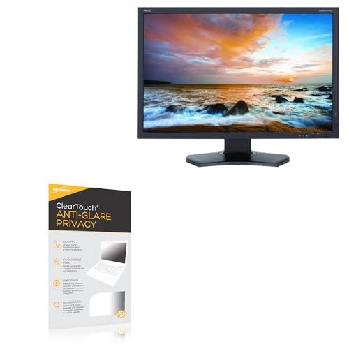 BoxWave Screen Protector Compatible With NEC P242W-BK (24 in) - ClearTouch Anti-Glare Privacy (2-Pack), Privacy Screen Protector Flexible Film Anti-Glare