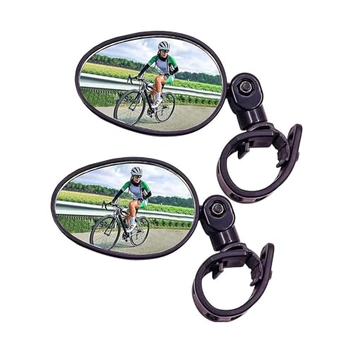 FineGood 2 �Z�b�g ���]�ԃo�b�N�~���[ 360° ��] ���߉\ �ʖʍL����p �ȒP��t �o�[�G���h�~���[ �ˊO�X�|�[�c�o�C�N �T�C�N�����O�p (�ȉ~�`)