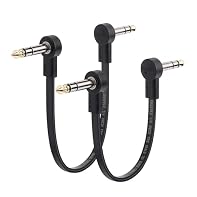 【Wide Compatibility】These guitar patch cables with 1/4 inch right angle plugs are perfectly compatible with guitar pedals, amplifiers, microphones, mixing consoles and any device requiring stereo connection, ensuring stable and reliable connections f...