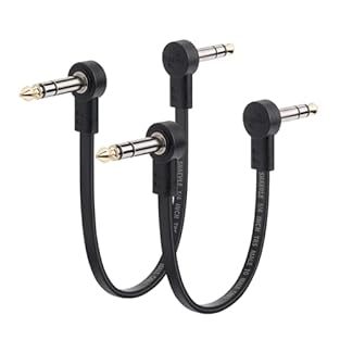 【Wide Compatibility】These guitar patch cables with 1/4 inch right angle plugs are perfectly compatible with guitar pedals, amplifiers, microphones, mixing consoles and any device requiring stereo connection, ensuring stable and reliable connections f...