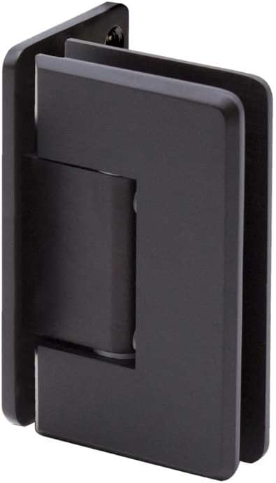 FHC PRESA05MB Preston Adjustable Beveled Wall Mount Hinge, Brass Material, Full Offset Back Plate, 3/8" Glass Thickness, Matte Black Finish