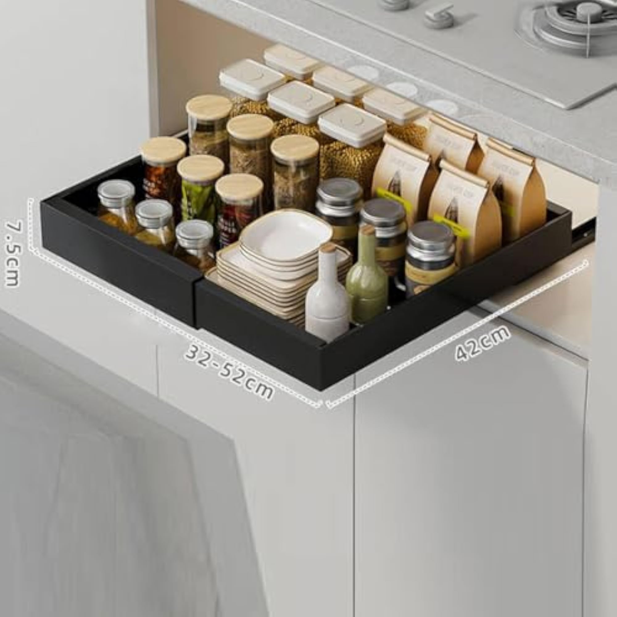 Pull Out Cabinet Organizer Heavy Duty Expandable for Kitchen Pantry