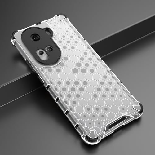 Image of Lustree for Back Cover Shockproof Double Protection Honeycomb Hard PC Back Cover for Oppo Reno11 5G -Transparent