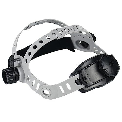 Image of Welding Helmet Headgear - TRQWH Welding Hood Replacement Headgear Welding Helmet Accessories Welding Head Gear with Sweatband for Round Square Hole Helmet, Adjustable (Grey-Round Hole)