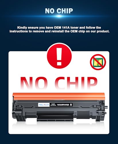HALLOLUX 141A Toner Cartridge (No Chip) Compatible Replacement for HP 141A Black LaserJet Toner Cateridge W14101A Compatible for HP LaserJet M110we M110 M140we M139w M140w Printer(1 x Black Pack) - Thumbnail 6