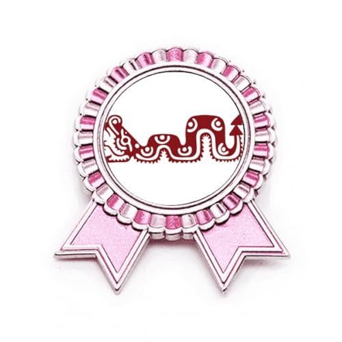 Broche serpent ancien mexicain pin's totem médaille rose winner