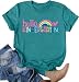 Hello Kindergarten Teacher Shirt for Women Rainbow Graphic Tee Preschool Back to School First Day T-Shirt
