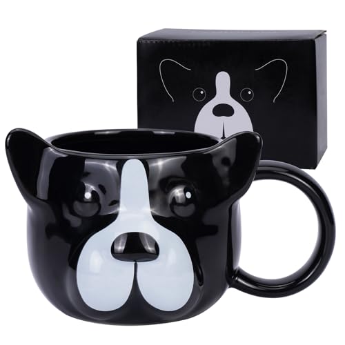 ToCooTo Dog Mug 14 oz Cute Ceramic Coffee Mug 3D Porcelain Tea Cup for Women Men Kids - Kawaii Dog Lover Gift for Christmas Housewarming Holiday Birthday