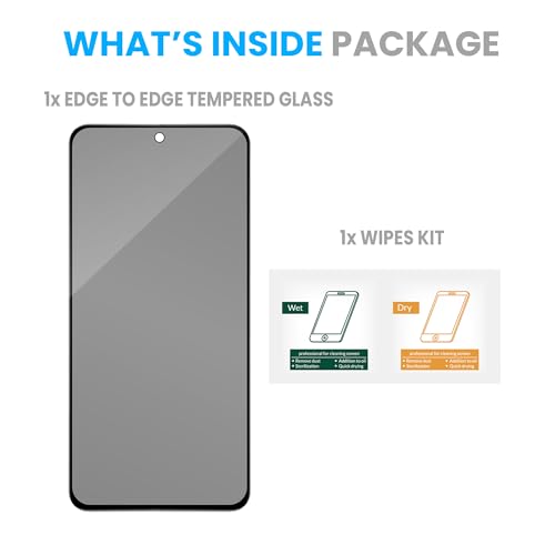 Image of FIRST MART Military-Grade Privacy Tempered Glass For Samsung Galaxy A35, Galaxy M35 and Samsung A55 5G (6.6 Inch) With Easy Installation Kit| Edge-To-Edge Protector Coverage |Black