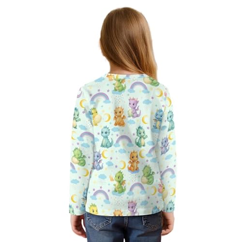 Long Sleeve Shirts for Girls Athletic Tees Top Casual Tie Front Blouse Kids Fall Outfits 5-12Y2