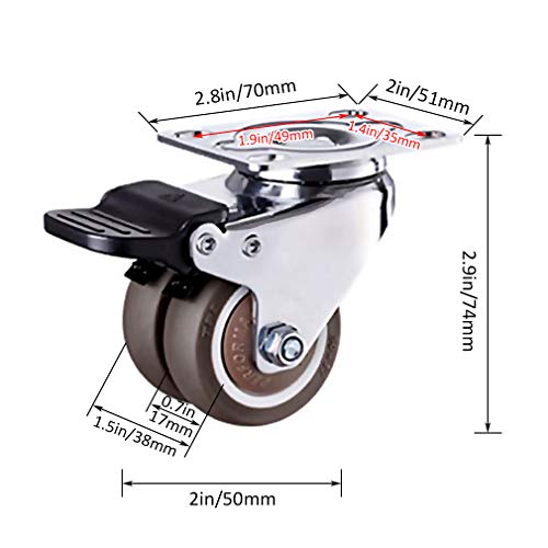 Roulettes pivotantes robustes en caoutchouc conception double roue supérieure - 7